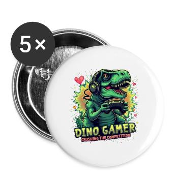 Dino Gamer Joystick Dinosaur - Buttons large 2.2''/56 mm (5-pack) - white - Front