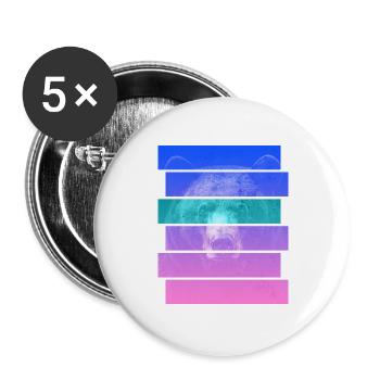 Bär - Buttons groß 56 mm (5er Pack) - Weiß - Vorne