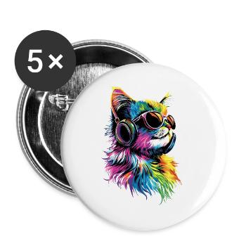 Chat Ragdoll Chat Ragdoll Chat Mignon Chats Ragdoll - Lot de 5 grands badges (56 mm) - blanc - Devant