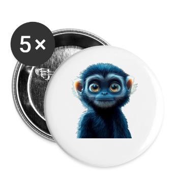 Gibbon Affe Weißhandgibbon Monkey Süße Lar Gibbons - Buttons groß 56 mm (5er Pack) - Weiß - Vorne