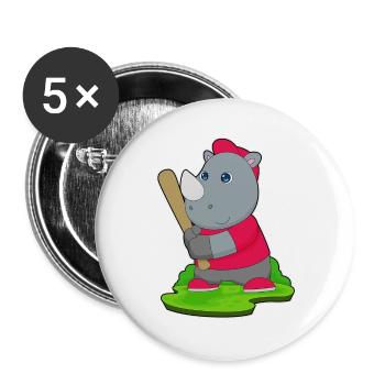 Rhino Baseball Baseball Bat - Buttons large 2.2''/56 mm (5-pack) - white - Front