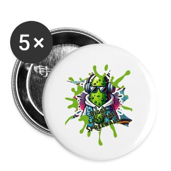 Digga Spreewald - Buttons groß 56 mm (5er Pack) - Weiß - Vorne