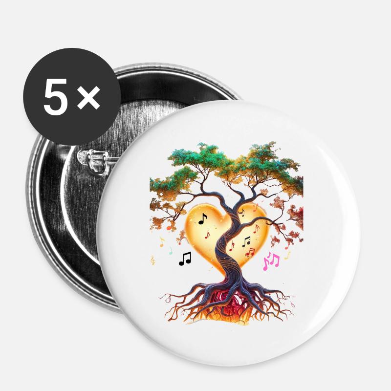 Magic Music Tree - Buttons large 2.2''/56 mm (5-pack) - white