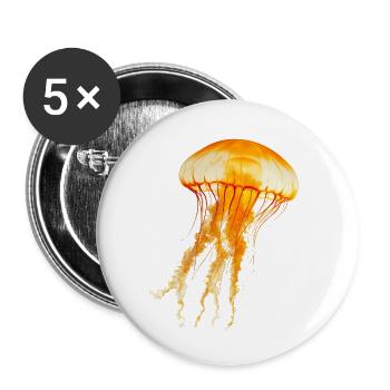 Les méduses sont des créatures marines impressionnantes - Lot de 5 grands badges (56 mm) - blanc - Devant