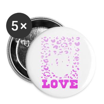 xoxo love you amore Flowers Women Valentine day 14 - Buttons large 2.2''/56 mm (5-pack) - white - Front