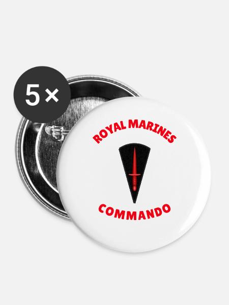 Kommando der Royal Marines - Buttons groß 56 mm (5er Pack) - Weiß