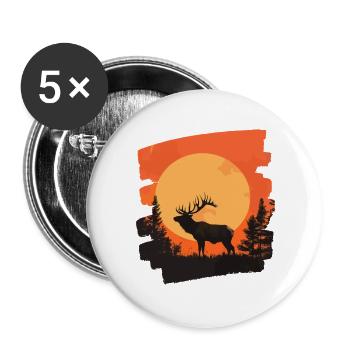 Moose Retro - Buttons large 2.2''/56 mm (5-pack) - white - Front