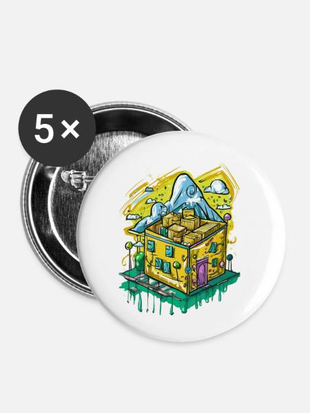 Es rappelt im Karton - Buttons groß 56 mm (5er Pack) - Weiß