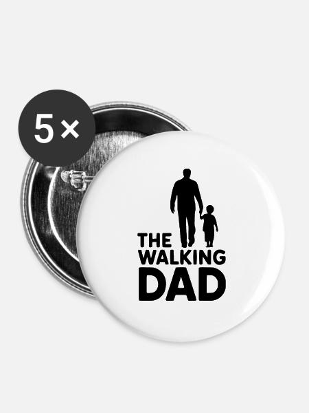 The walking Dad - Buttons groß 56 mm (5er Pack) - Weiß