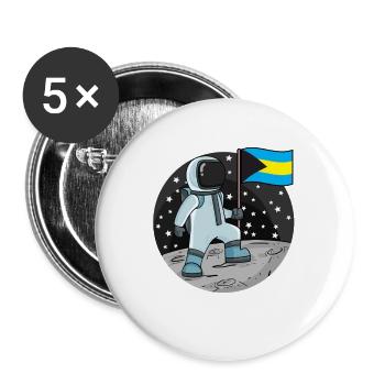 Astronaut Fahne Bahamas - Buttons groß 56 mm (5er Pack) - Weiß - Vorne