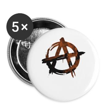 Grunge Anarchy Symbol - Rebel Style - Buttons large 2.2''/56 mm (5-pack) - white - Front