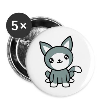 Cat Pet Cute Cute Kitten Friendly - Buttons large 2.2''/56 mm (5-pack) - white - Front