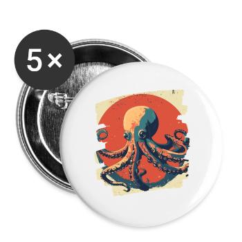 Octopus Octopus - Buttons large 2.2''/56 mm (5-pack) - white - Front