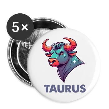 stier cartoon - Buttons groß 56 mm (5er Pack) - Weiß - Vorne