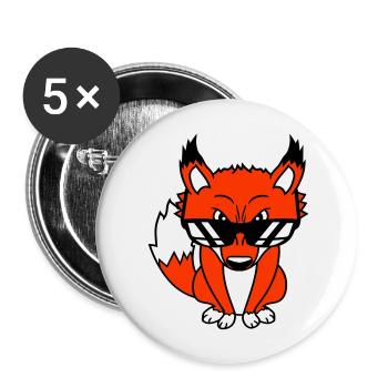 Renard Lunettes de soleil Cool Peeps High Evil Eye Fun - Lot de 5 grands badges (56 mm) - blanc - Devant