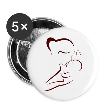 maman t’aime maman Fleurs Femmes Saint Valentin - Lot de 5 grands badges (56 mm) - blanc - Devant