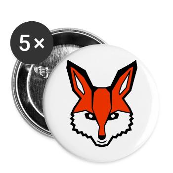 Fox Red Fox Wild Animal Clever Forest Inhabitants - Buttons large 2.2''/56 mm (5-pack) - white - Front