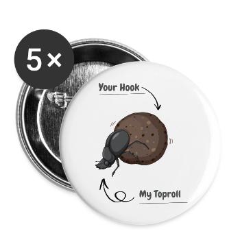 My Toproll - Buttons groß 56 mm (5er Pack) - Weiß - Vorne