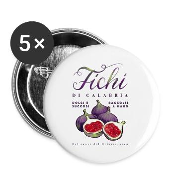 Feigen aus Kalabrien - Buttons groß 56 mm (5er Pack) - Weiß - Vorne
