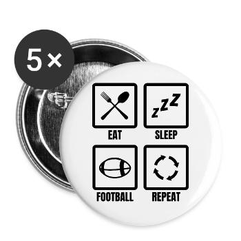 American Football Routine - Buttons groß 56 mm (5er Pack) - Weiß - Vorne