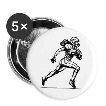Joueur de football américain - Lot de 5 grands badges (56 mm) - blanc - Devant