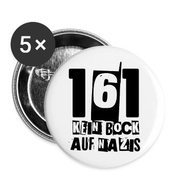 161 KEIN BOCK AUF NAZlS - Buttons groß 56 mm (5er Pack) - Weiß - Vorne