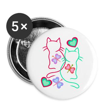 Bébés chats Enfant Tout-petits pour Enfants Chat - Lot de 5 grands badges (56 mm) - blanc - Devant