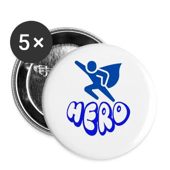 Hero - Buttons large 2.2''/56 mm (5-pack) - white - Front