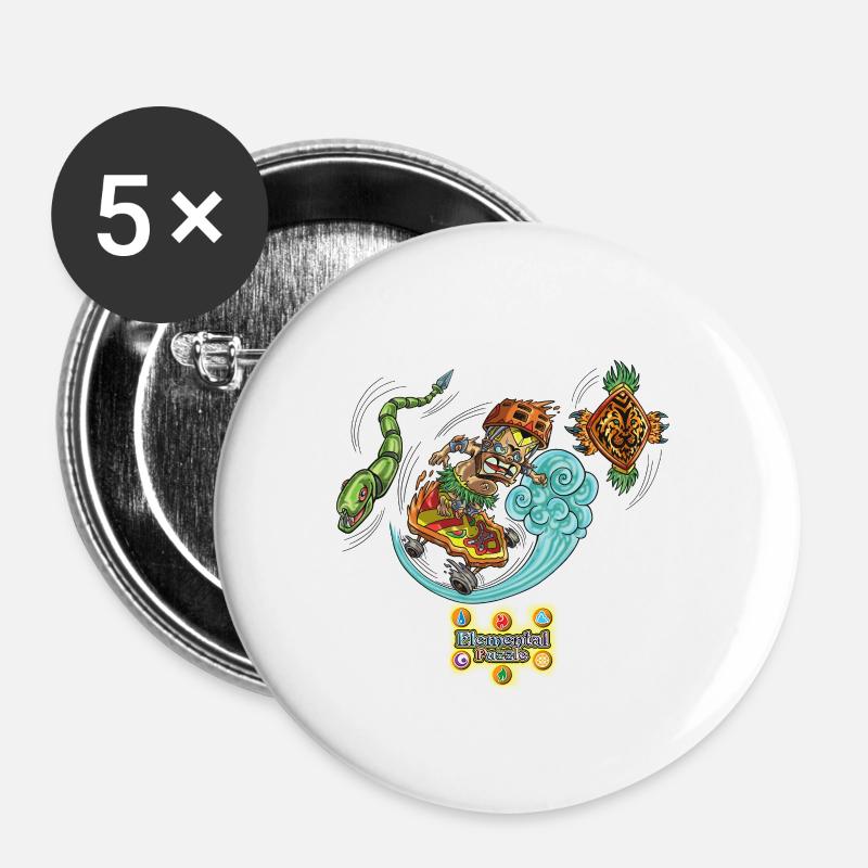 Tiki Skate - Buttons large 2.2''/56 mm (5-pack) - white