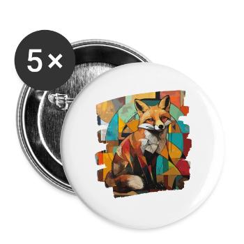 Fox - Buttons large 2.2''/56 mm (5-pack) - white - Front