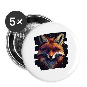 Fox - Buttons large 2.2''/56 mm (5-pack) - white - Front