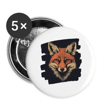 Renard - Lot de 5 grands badges (56 mm) - blanc - Devant