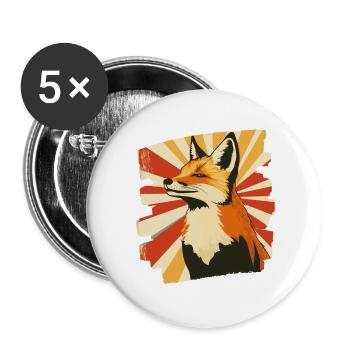Fox - Buttons large 2.2''/56 mm (5-pack) - white - Front