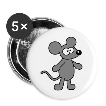 souris souris mignon petit rat rongeur drôle bande dessinée - Lot de 5 grands badges (56 mm) - blanc - Devant