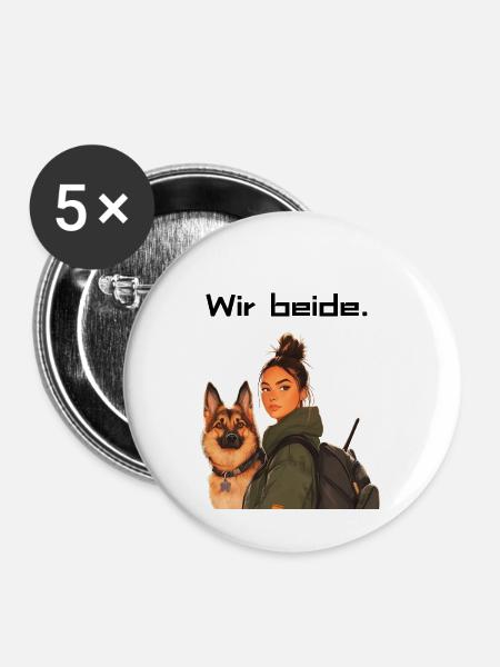 Partner in Crime - Buttons groß 56 mm (5er Pack) - Weiß