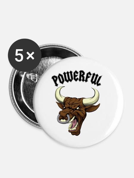 Powerful - Buttons groß 56 mm (5er Pack) - Weiß