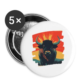 Buffle - Lot de 5 grands badges (56 mm) - blanc - Devant