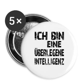KI Spruch Ich bin eine überlegene Intelligenz - Buttons groß 56 mm (5er Pack) - Weiß - Vorne
