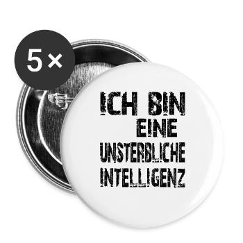 KI Spruch Ich bin eine unsterbliche Intelligenz - Buttons groß 56 mm (5er Pack) - Weiß - Vorne