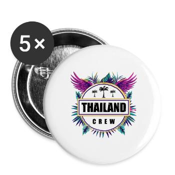 Thaïlande Crew Tropical - Lot de 5 grands badges (56 mm) - blanc - Devant