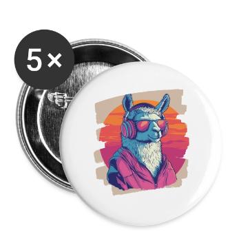 Lama Kopfhörer - Buttons groß 56 mm (5er Pack) - Weiß - Vorne