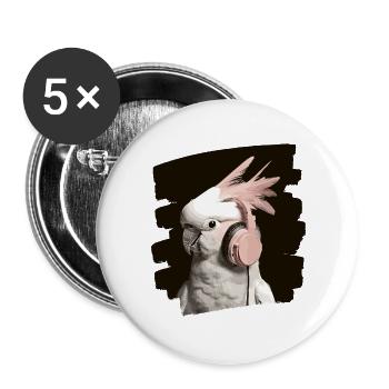 Cockatoo - Buttons large 2.2''/56 mm (5-pack) - white - Front