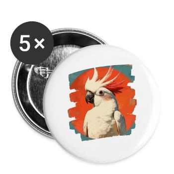 Cockatoo - Buttons large 2.2''/56 mm (5-pack) - white - Front