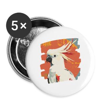 Cockatoo - Buttons large 2.2''/56 mm (5-pack) - white - Front