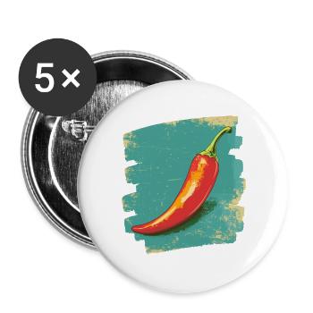 Piment - Lot de 5 grands badges (56 mm) - blanc - Devant