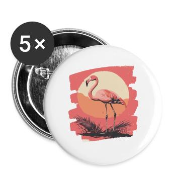 Flamingo - Buttons large 2.2''/56 mm (5-pack) - white - Front