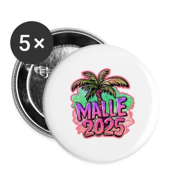 Malle 2025 Palm Tree - Buttons large 2.2''/56 mm (5-pack) - white - Front