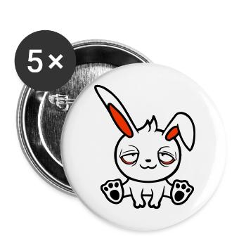 Bunny Tired Confused Relaxed Red Dark Circles Chill - Buttons large 2.2''/56 mm (5-pack) - white - Front