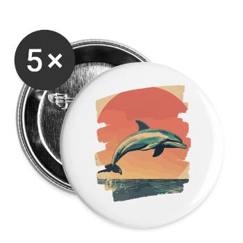 Dolphin - Buttons large 2.2''/56 mm (5-pack) - white - Front