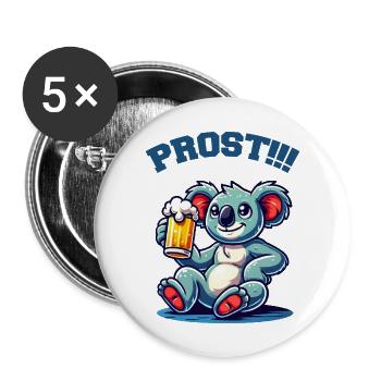 Koala Bear Beer Comic - Buttons large 2.2''/56 mm (5-pack) - white - Front